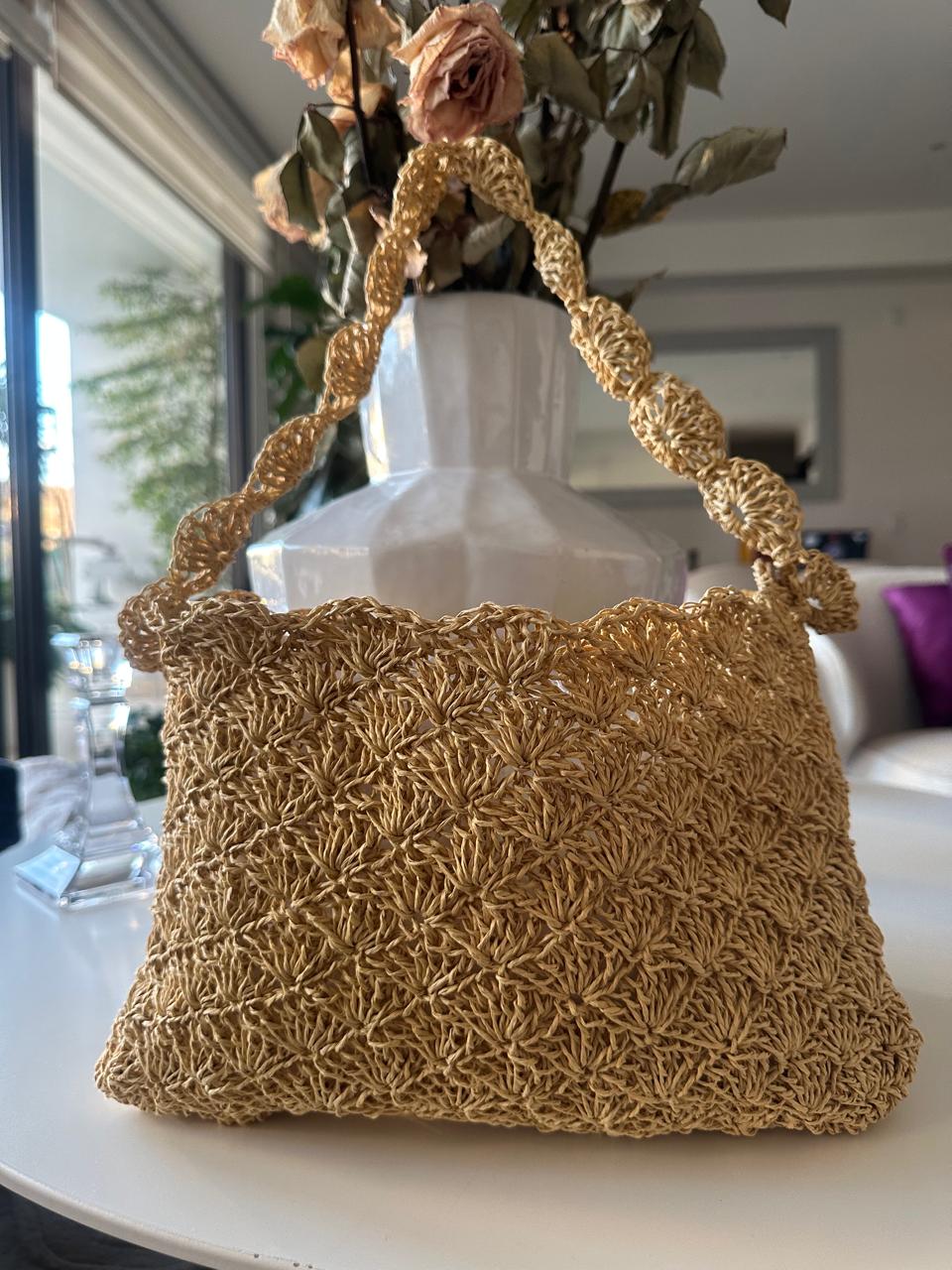 Bolsa Tejida Artesanal Ocre