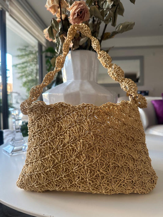 Bolsa Tejida Artesanal Ocre