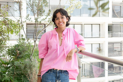 Blusa con Lazo Rosa